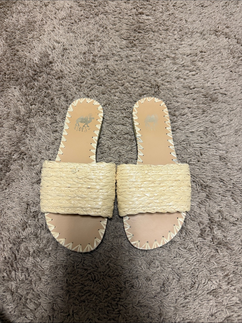 Braided Slide Sandals in Cream - Women